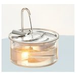 Glass & Stainless Steel Pet Water Fountain — 2.5L